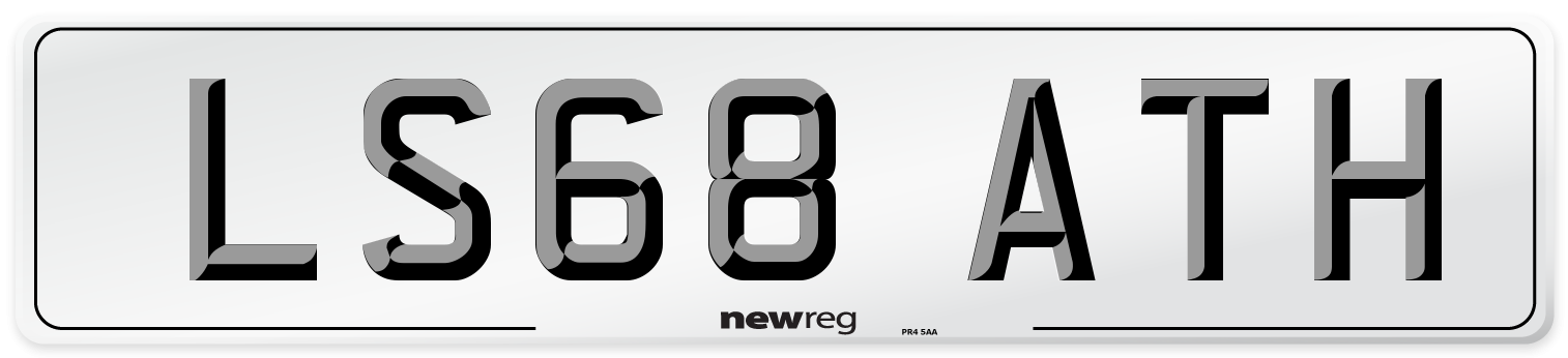 LS68 ATH Number Plate from New Reg